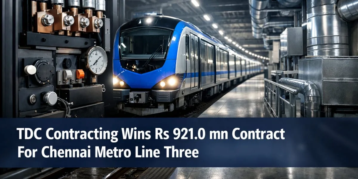 TDC Contracting Wins Rs 921.0 mn Contract For Chennai Metro Line Three