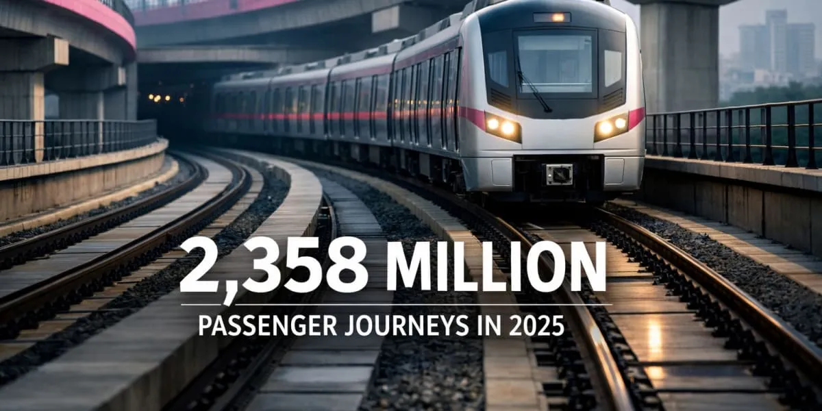 Delhi Metro Records 2,358 Million Passenger Journeys in 2025