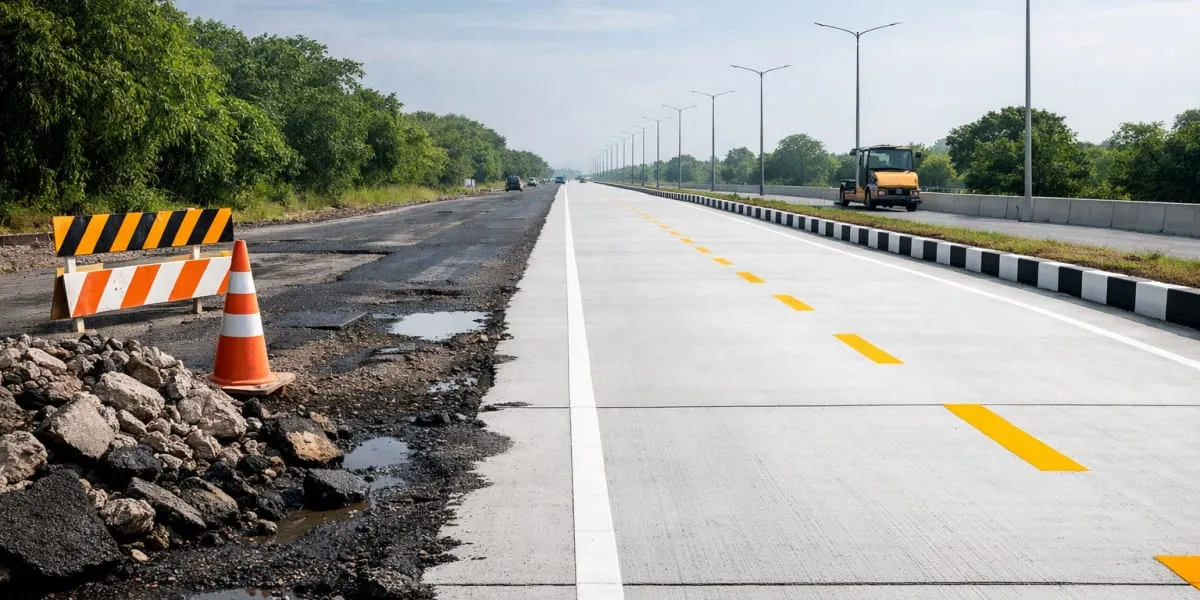 Kudasan Por Adalaj Road To Be Upgraded To Four-Lane White-Topping