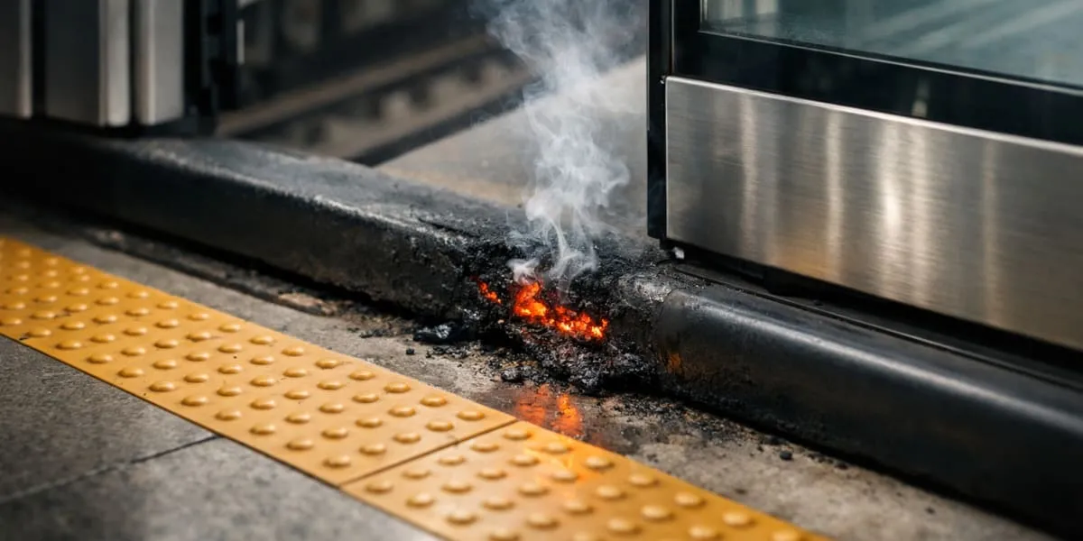 Rubber Fender Smoulders At Mahakaran Metro Station