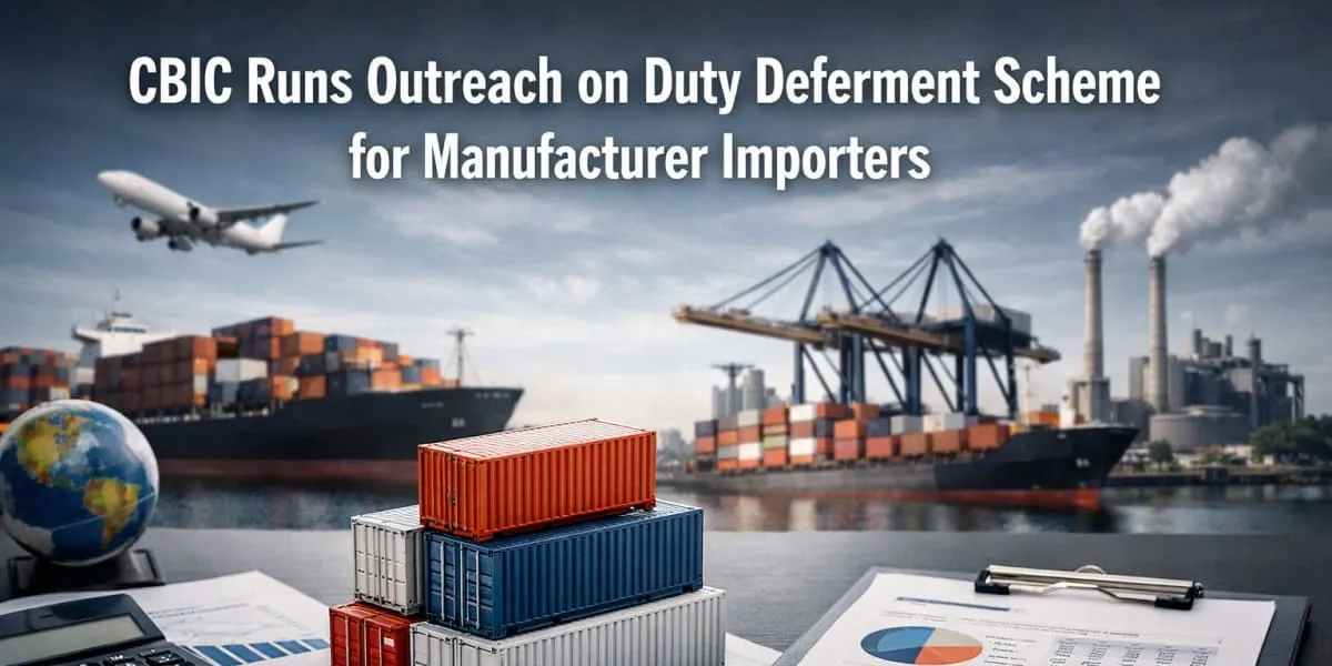CBIC Runs Outreach On Duty Deferment Scheme For Manufacturer Importers