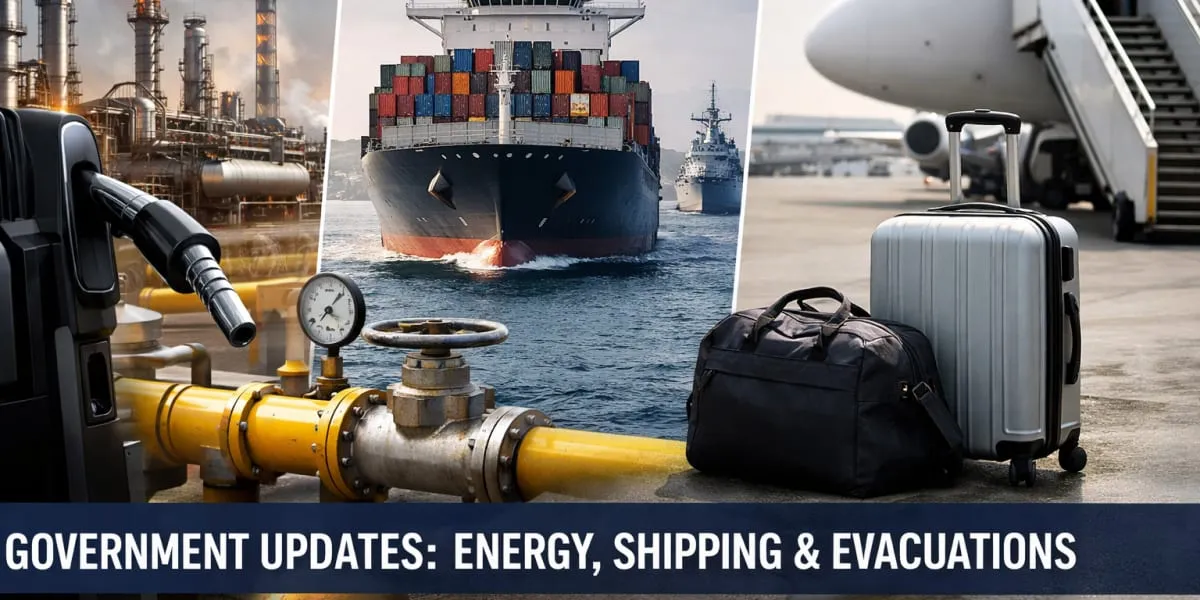 Government Updates on Energy, Shipping and Evacuations