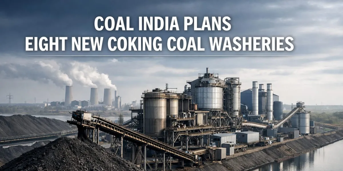 Coal India Plans Eight New Coking Coal Washeries