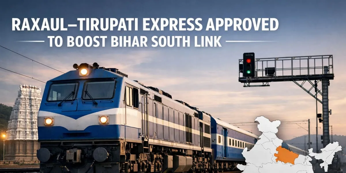 Raxaul–Tirupati Express Approved To Boost Bihar South Link