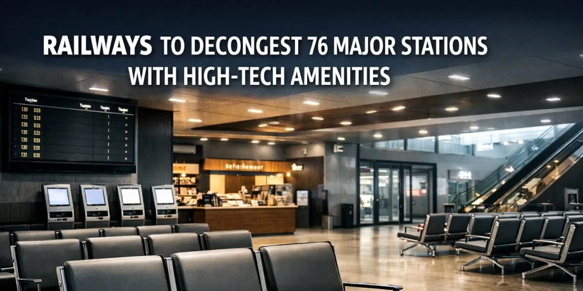 Railways to Decongest 76 Major Stations With High-Tech Amenities