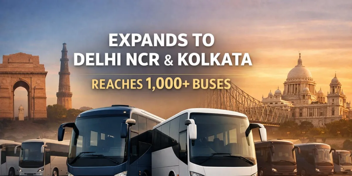 Cityflo Expands to Delhi NCR and Kolkata, Tops 1,000 Buses