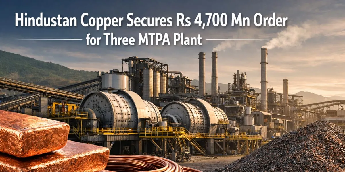 Hindustan Copper Secures Rs 4,700 mn Order for Three MTPA Plant
