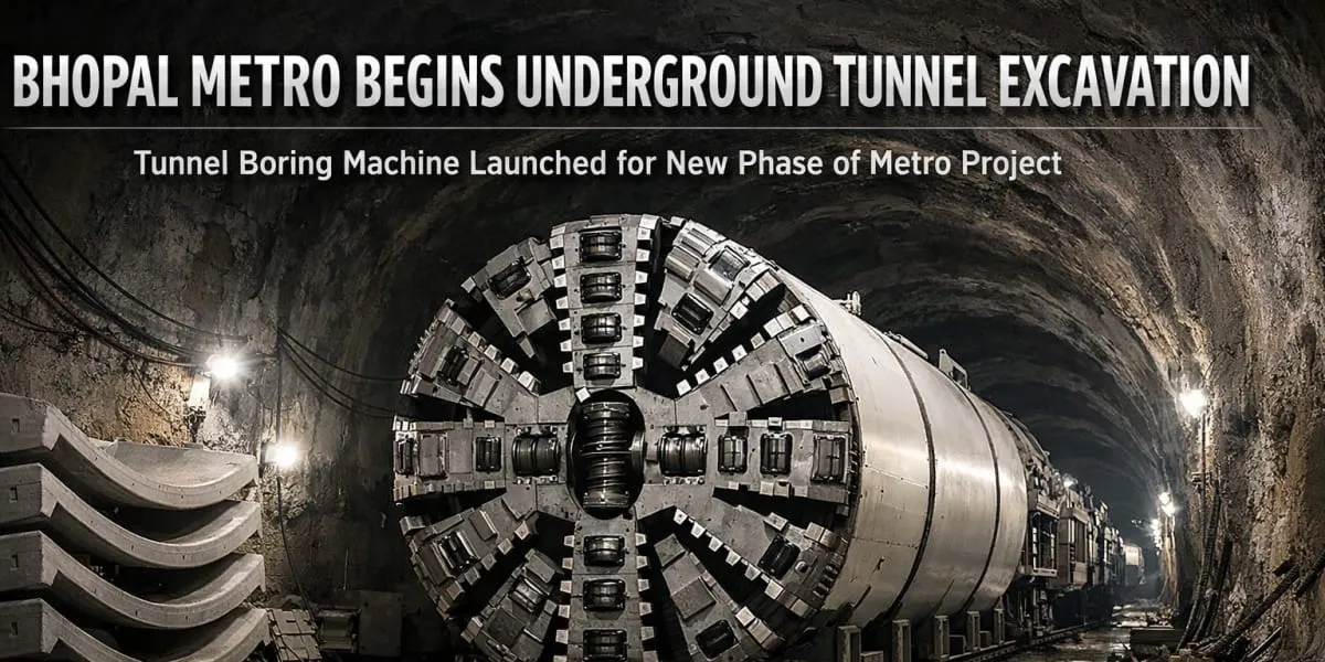 Bhopal Metro Begins Underground Tunnel Excavation