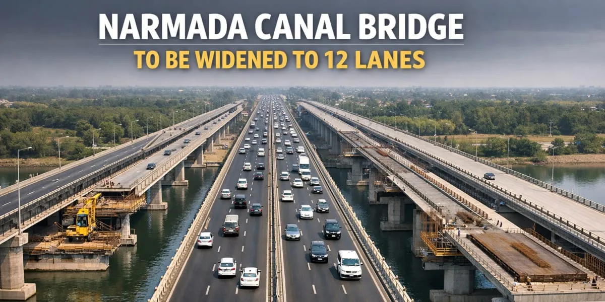Narmada Canal Bridge to Be Widened to 12 Lanes