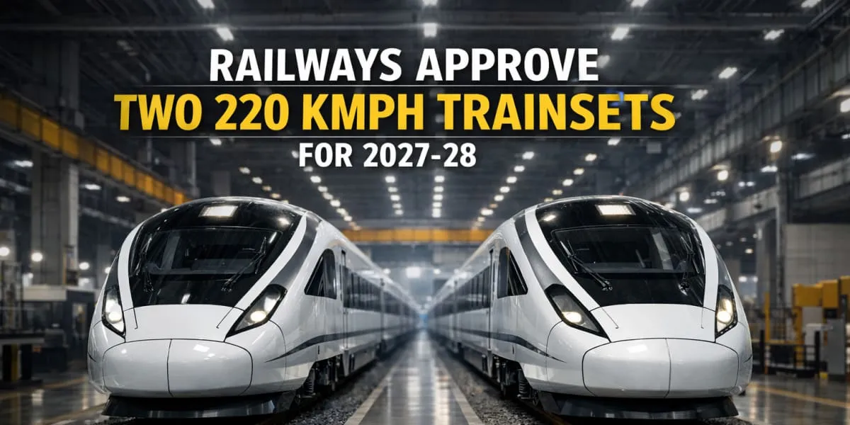 Railways Approve Two 220 kmph Trainsets for 2027-28