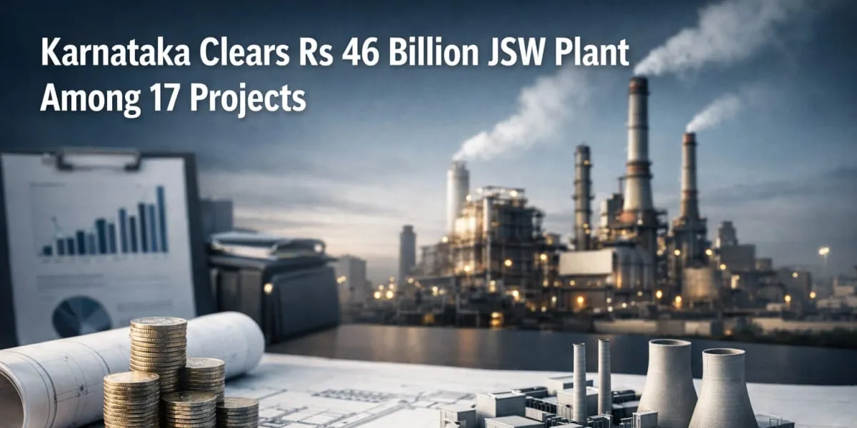 Karnataka Clears Rs 46 Billion JSW Plant Among 17 Projects
