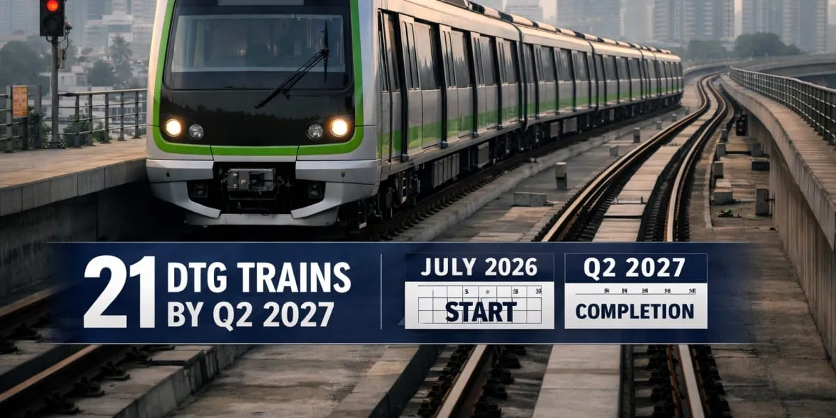 Bengaluru Metro to Receive 21 DTG Trains by Second Quarter 2027