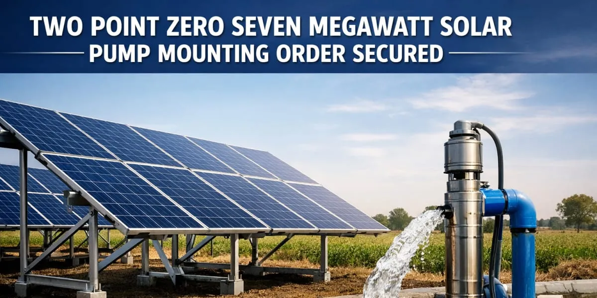 Koraam Secures Two Point Zero Seven Megawatt Solar Pump Mounting Order