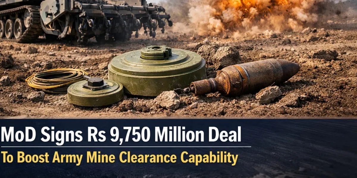 MoD Signs Rs 9,750 Million Deal To Boost Army Mine Clearance Capability