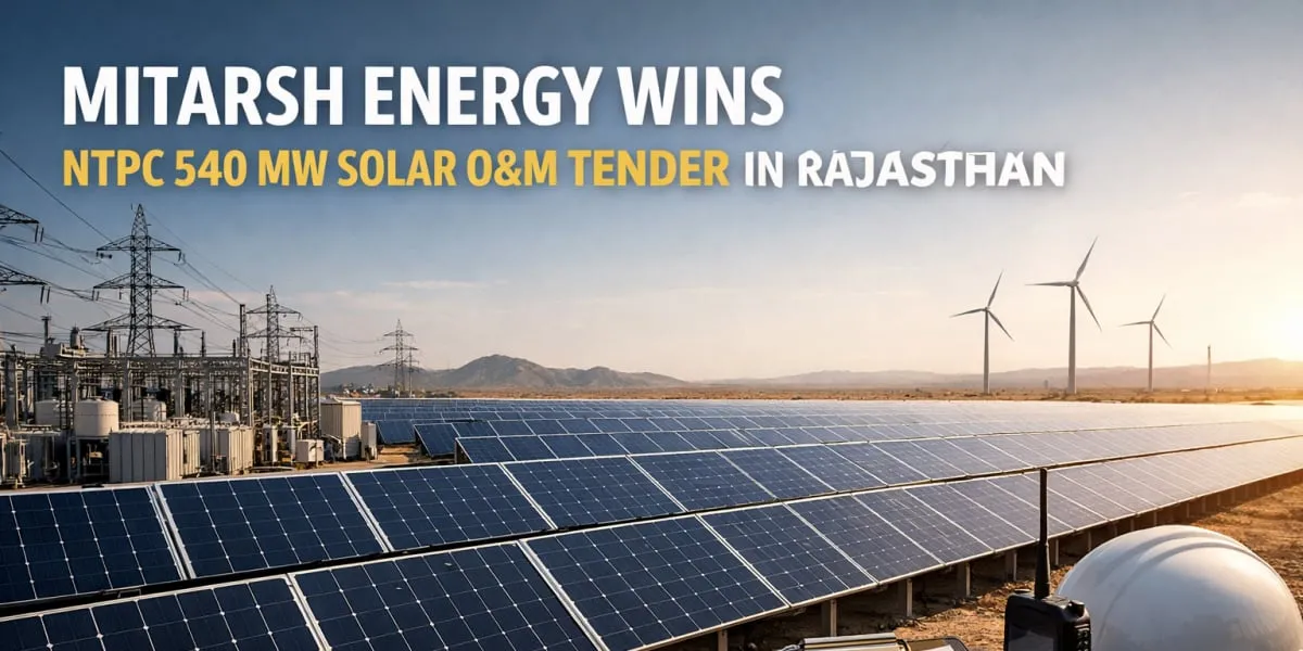 Mitarsh Energy Wins NTPC 540 MW Solar O&M Tender in Rajasthan