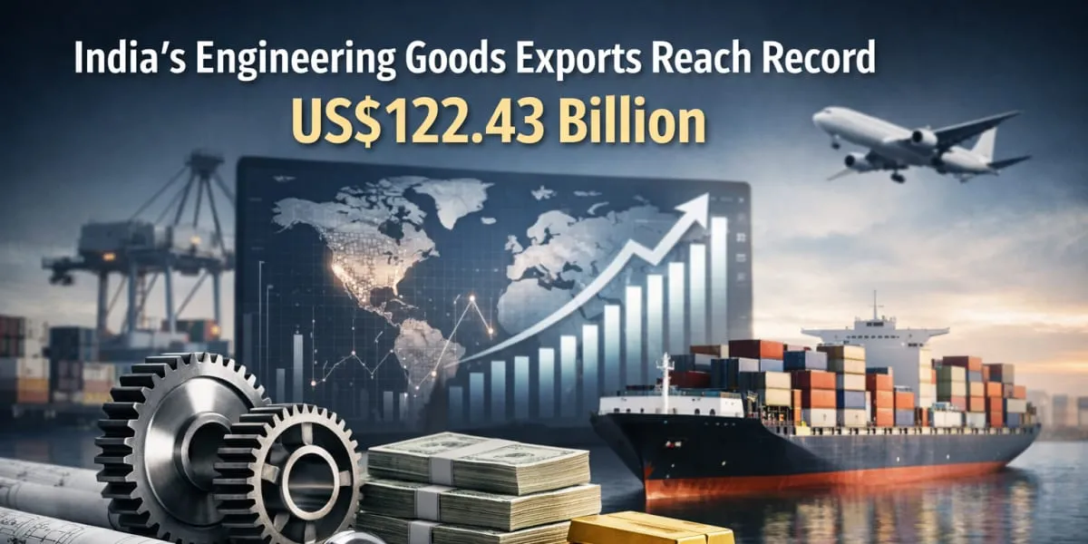 India Engineering Goods Exports Reach Record US$122.43 bn