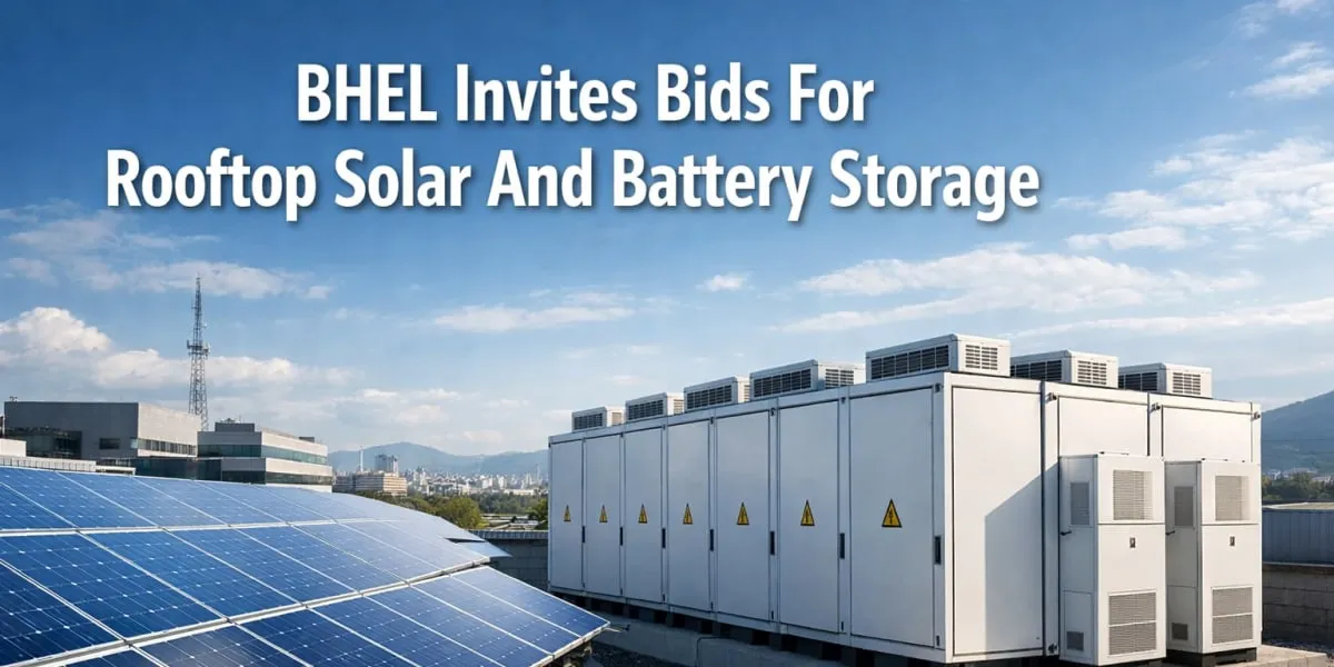 BHEL Invites Bids For Rooftop Solar And Battery Storage