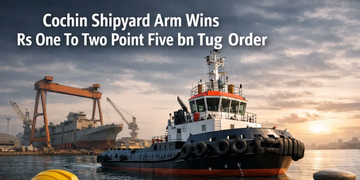 Cochin Shipyard Arm Wins Rs One To Two Point Five bn Tug Order
