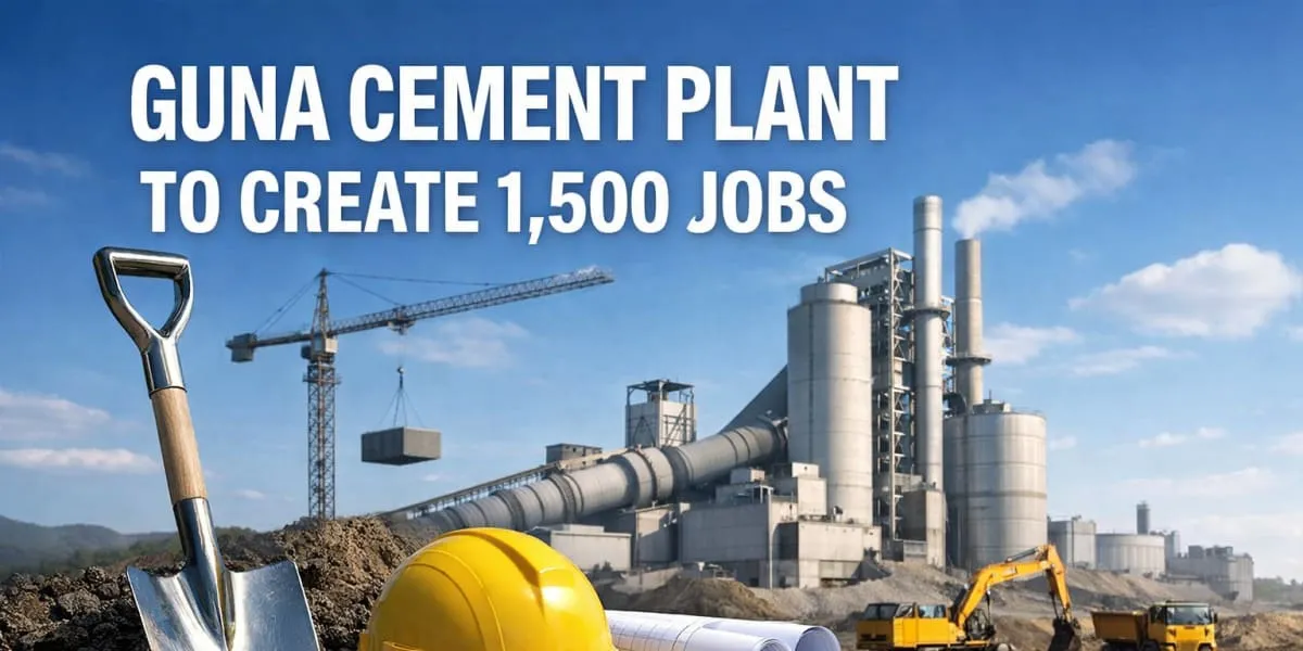 Guna Cement Plant to Create 1,500 Jobs