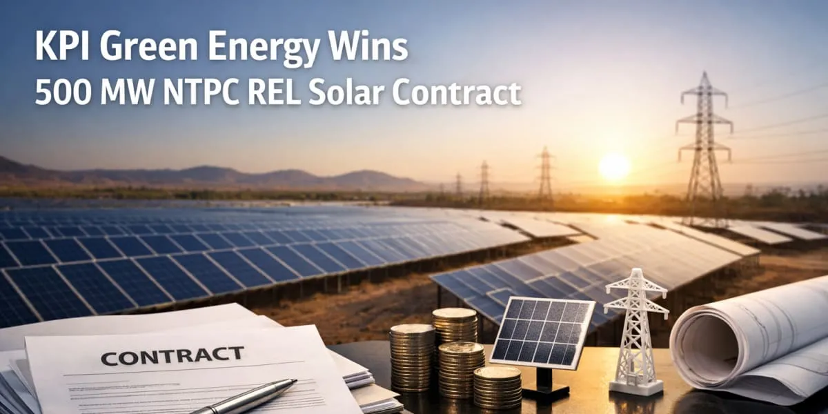 KPI Green Energy Wins 500 MW NTPC REL Solar Contract