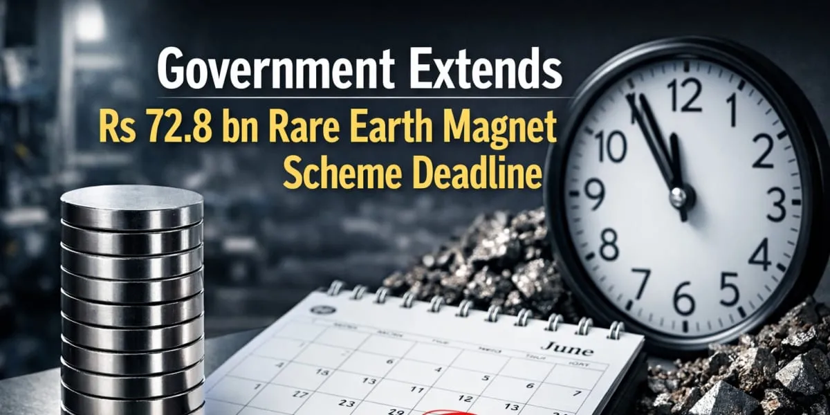 Government Extends Rs 72.8 bn Rare Earth Magnet Scheme Deadline