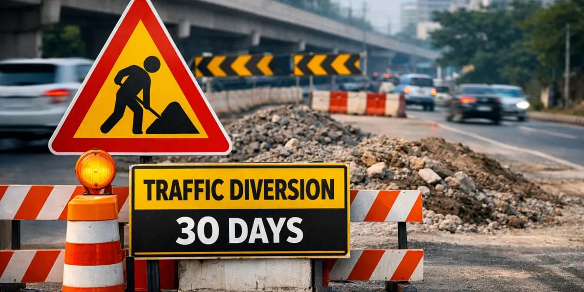 30-Day Traffic Diversion In Place For CC Road Works In Madhapur