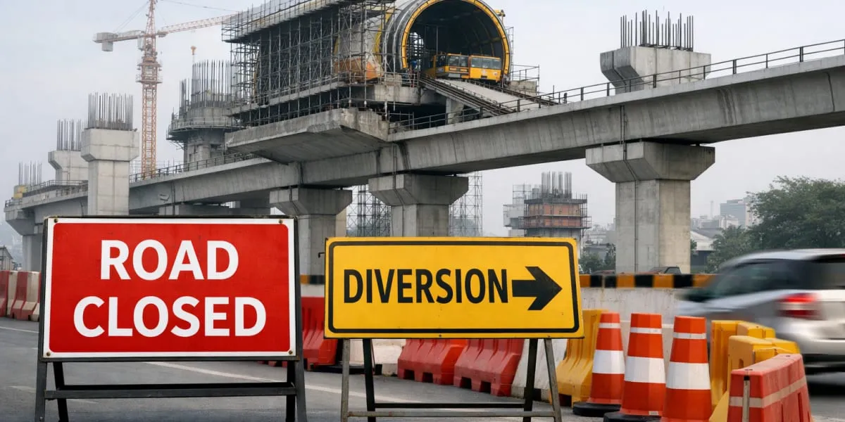 Swargate Katraj Metro Work Speeds Up With Traffic Diversions