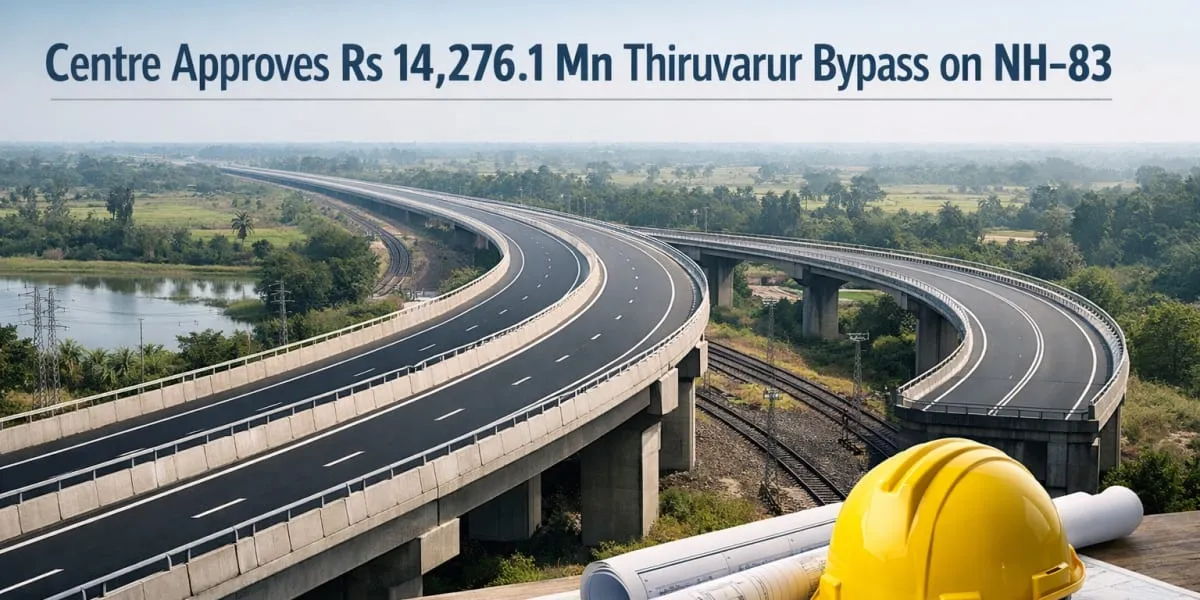 Centre Approves Rs 14,276.1 mn Thiruvarur Bypass on NH-83
