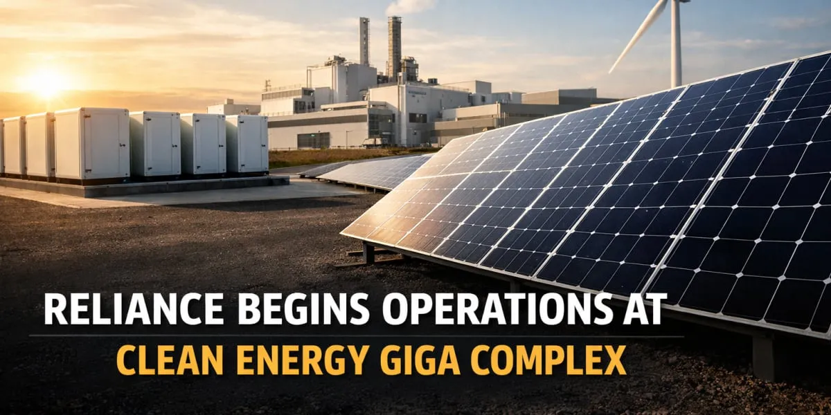 Reliance Begins Operations At Clean Energy Giga Complex