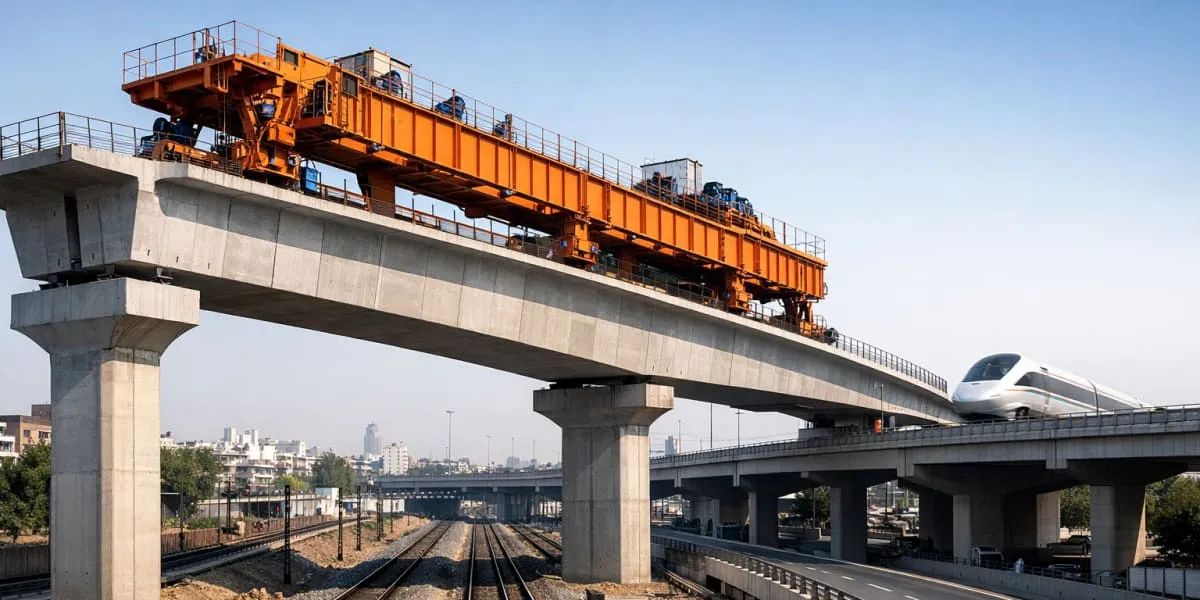 45-Metre Segmental Bridge Launched Over Kalupur Flyover