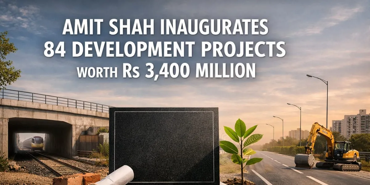 Amit Shah Inaugurates 84 Development Works Worth Rs 3,400 Million