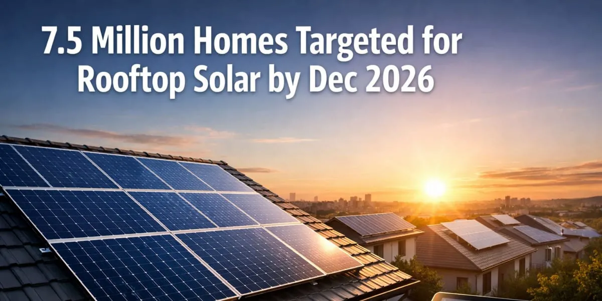 Seven Point Five Million Homes Targeted For Rooftop Solar By Dec 2026