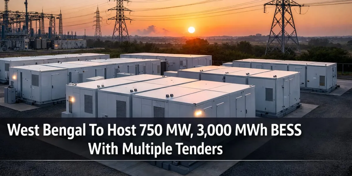 West Bengal To Host 750 MW 3,000 MWh BESS With Multiple Tenders