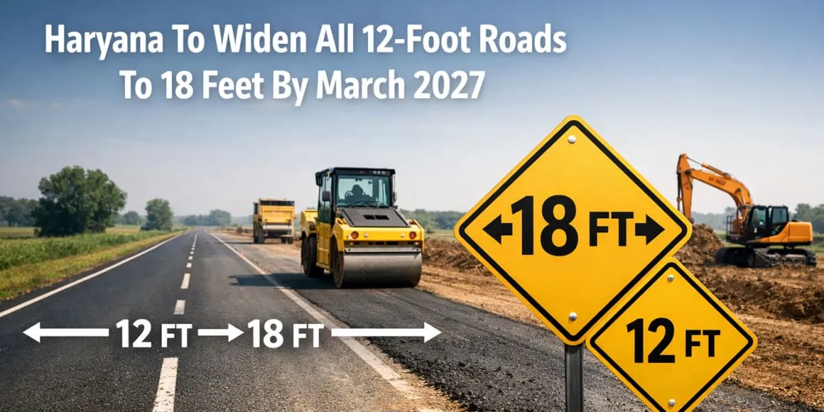 Haryana To Widen All 12-Foot Roads To 18 Feet By March 2027