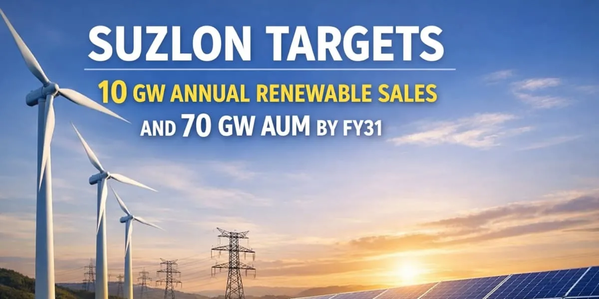 Suzlon Targets 10 GW Annual Renewable Sales And 70 GW AUM By FY31