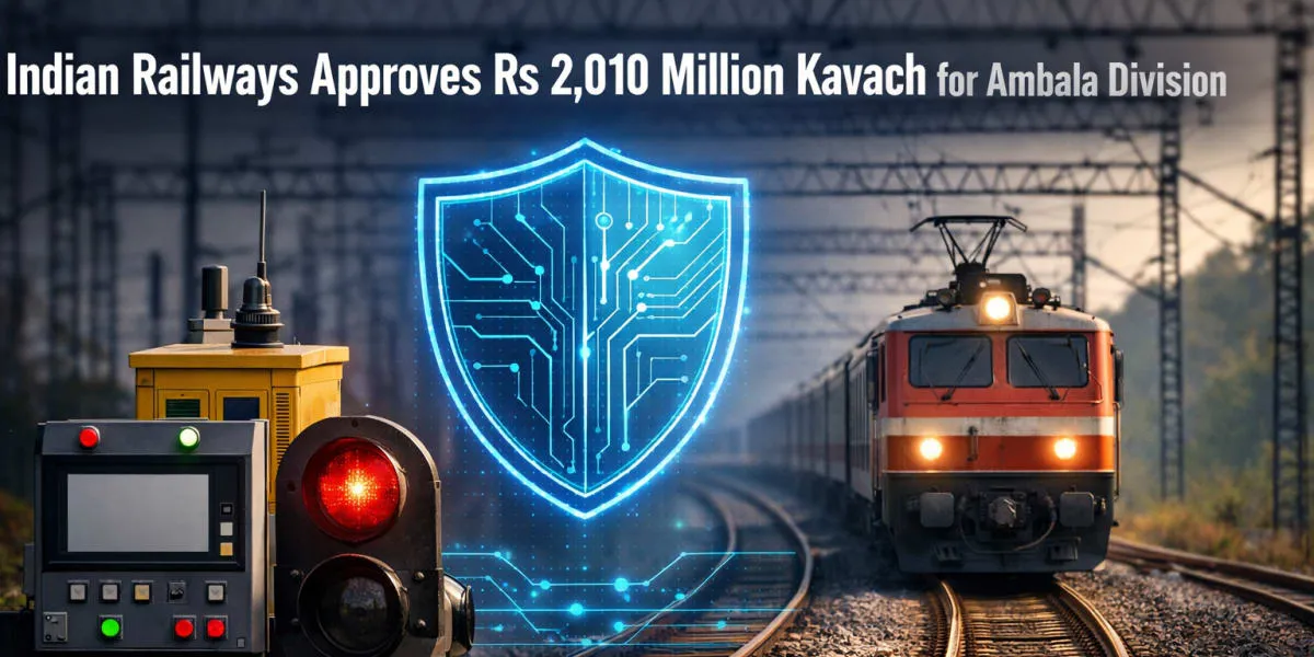 Indian Railways Approves Rs 2,010 Million Kavach For Ambala Division