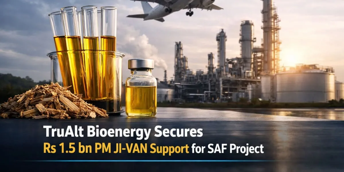 TruAlt Bioenergy Secures Rs 1.5 bn PM JI-VAN Support for SAF Project
