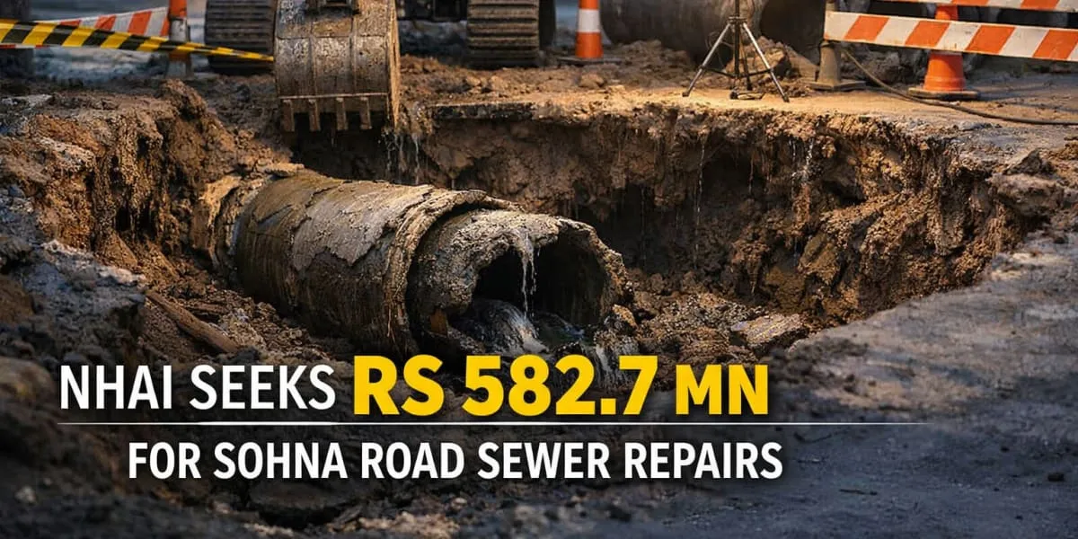 NHAI Seeks Rs 582.7 Mn For Sohna Road Sewer Repairs