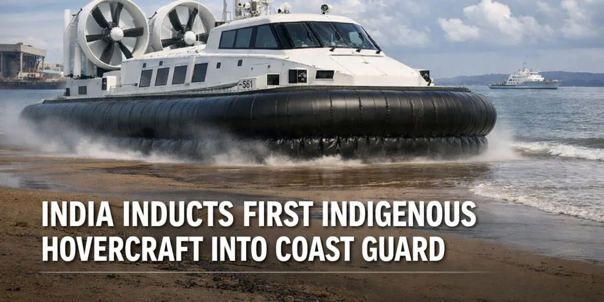India Inducts First Indigenous Hovercraft Into Coast Guard