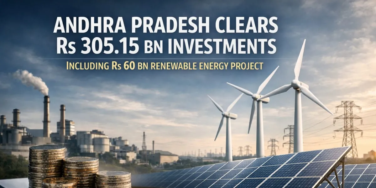 Andhra Pradesh Clears Rs 305.15 bn Investments Including Rs 60 bn Renewable Energy Project