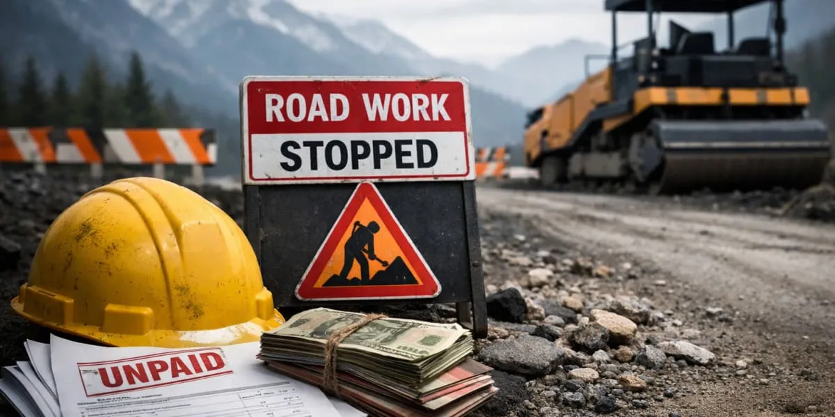 Contractors Unpaid and Road Projects Stalled in Jammu and Kashmir