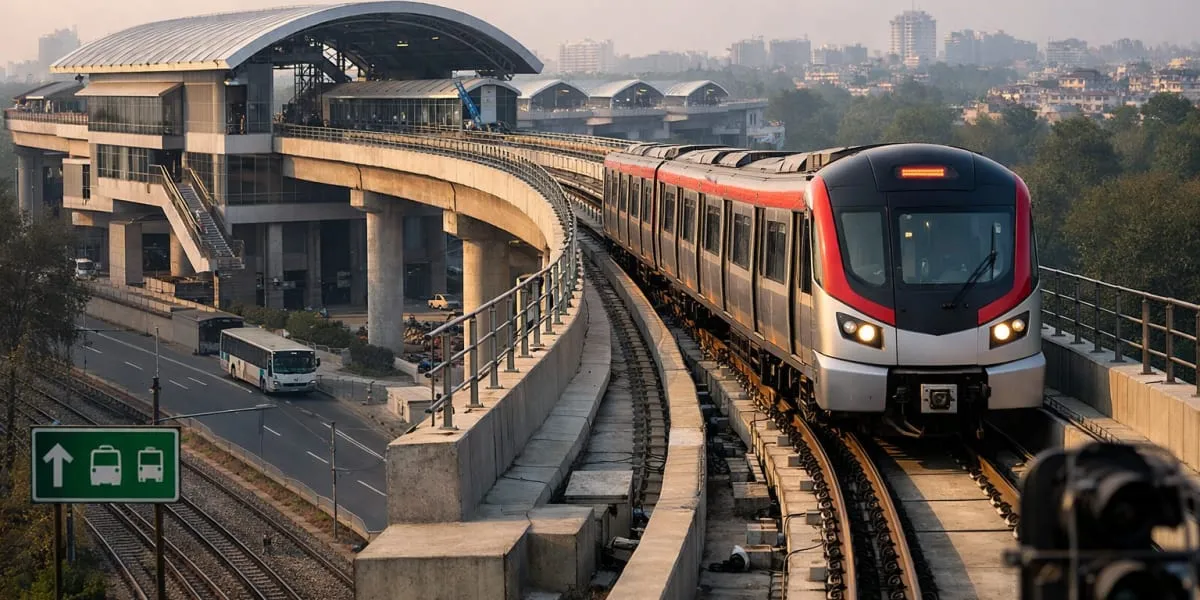 Four Point Six Kilometre Metro Extension Adds Five Stations In Lucknow