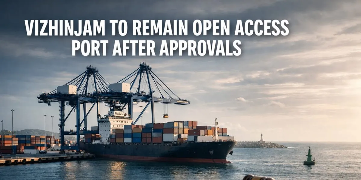 Vizhinjam To Remain Open Access Port After Approvals