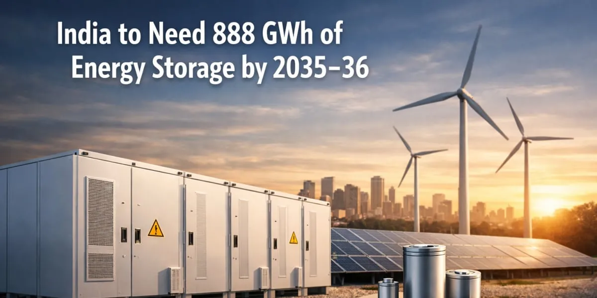 India to Need 888 GWh of Energy Storage by 2035-36