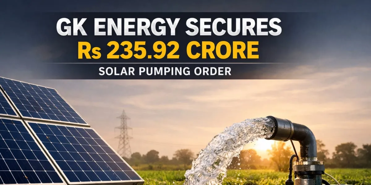 GK Energy Secures Rs 235.92 Crore Solar Pumping Order