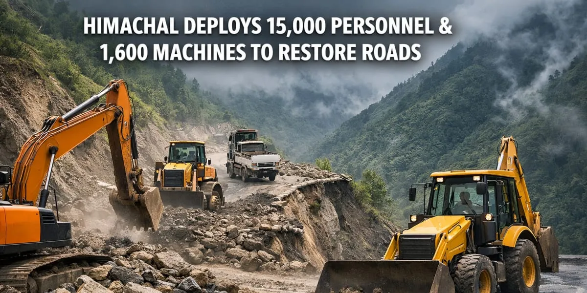Himachal Deploys 15,000 Personnel And 1,600 Machines To Restore Roads