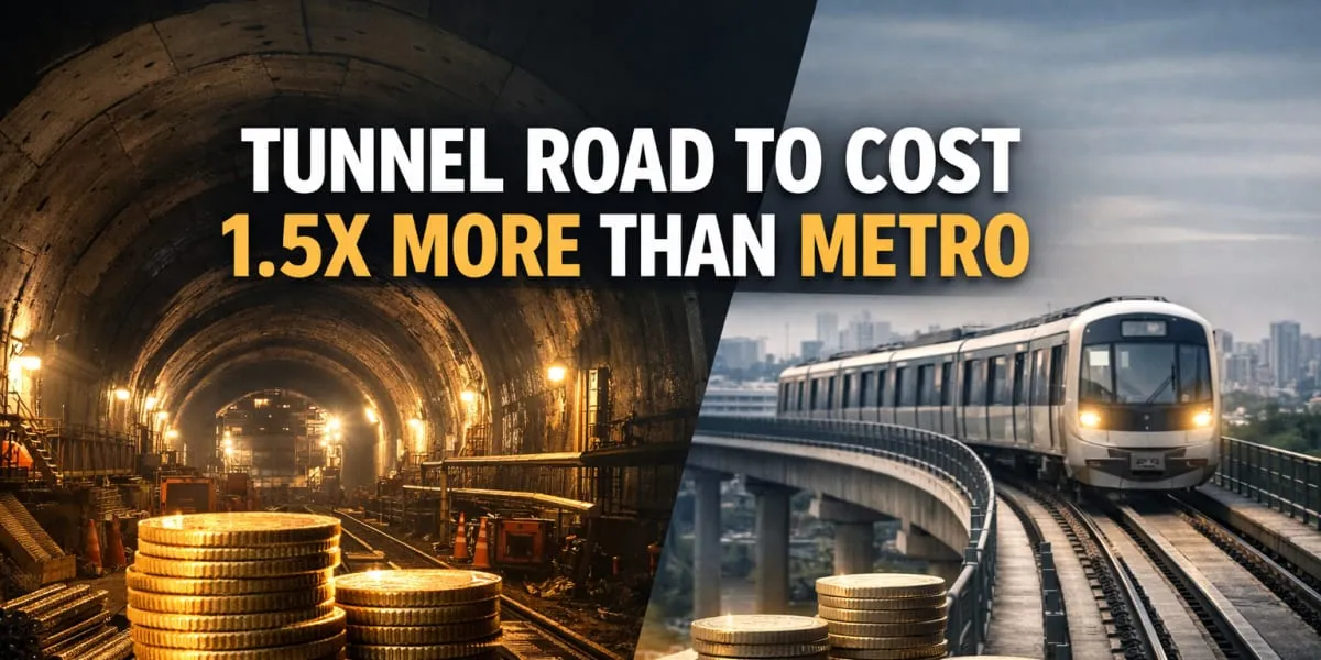 Tunnel Road Will Cost 1.5 Times More Than Metro