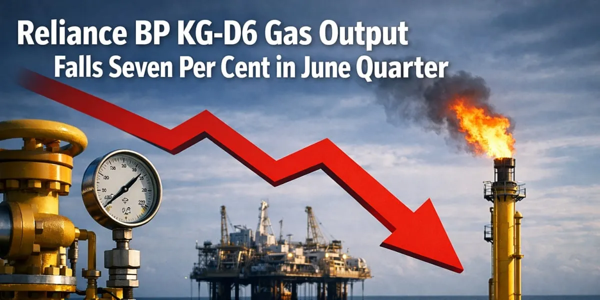 Reliance BP KG-D6 Gas Output Falls Seven Per Cent in June Quarter