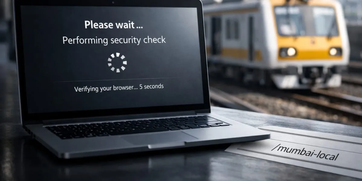 Mumbai Rail Site Shows Browser Check Blocking Access