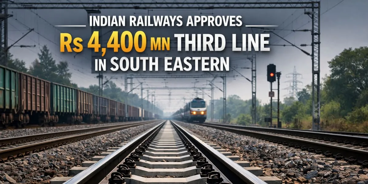 Indian Railways Approves Rs 4,400 million (mn) Third Line in South Eastern